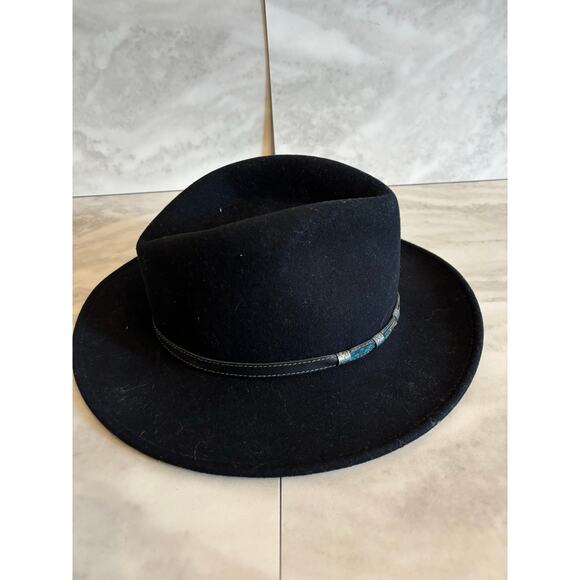 Vintage Golden-Gate Hat Co. 100% Wool Falcon Cowboy Hat XL Black USA Men